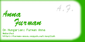 anna furman business card